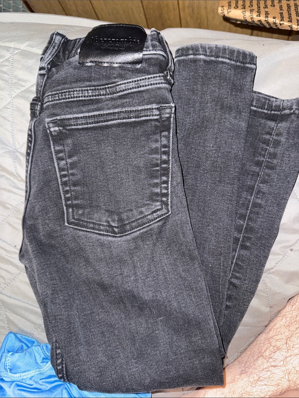 Abercrombie boys 9/10 “short Black Grey Washed Straight Jeans